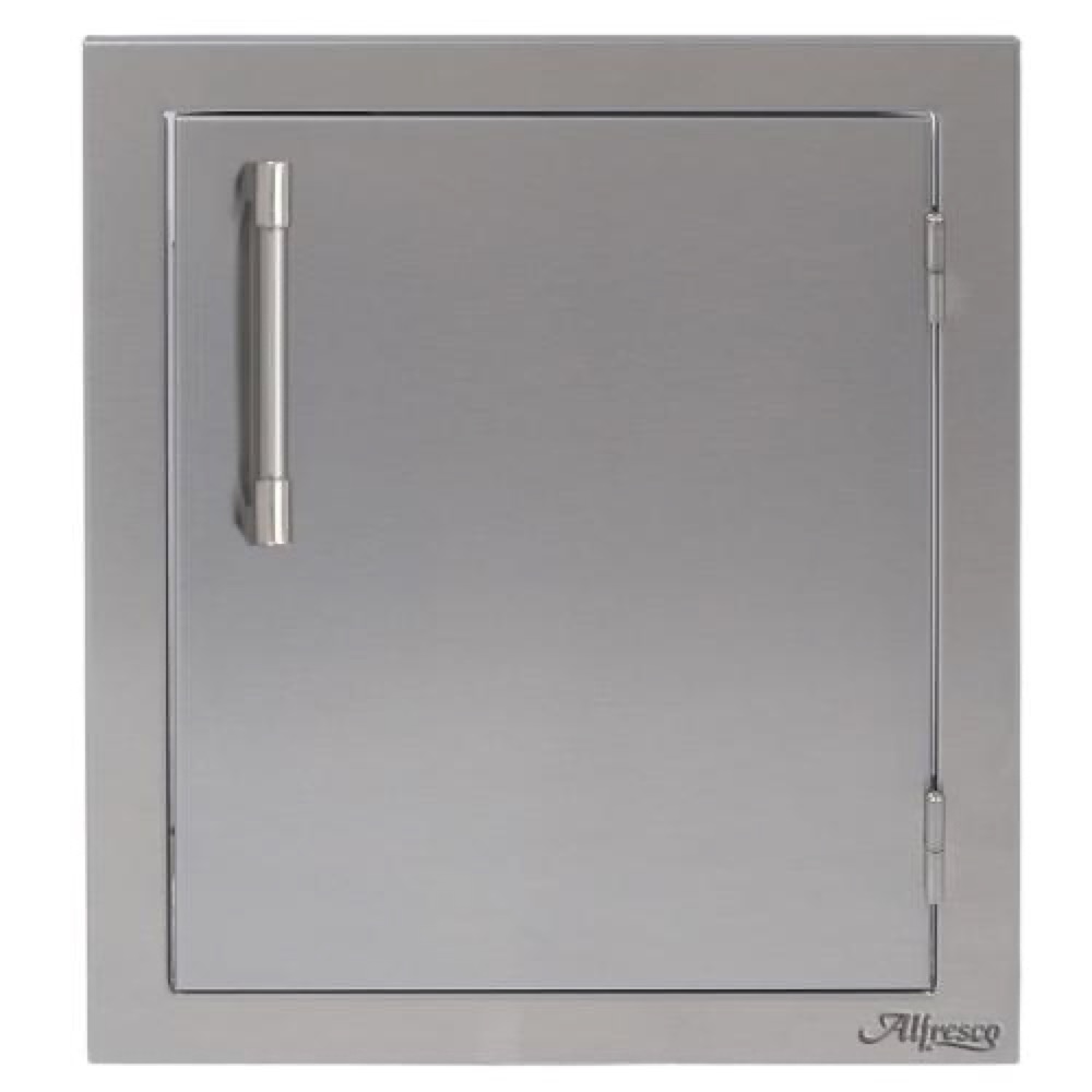 Alfresco Grills 17 Inch Stainless Steel Right Hinged Vertical Single Access Door   Signal Grey