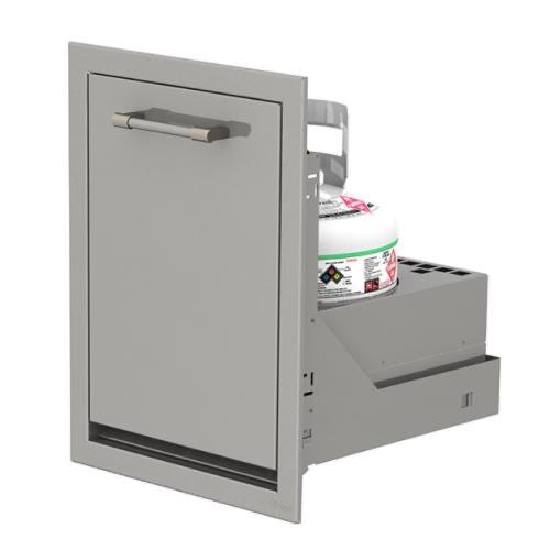 Alfresco Grills 18 Inch Stainless Steel Flush Mount Roll Out Propane Tank Storage Drawer   Stainless Steel