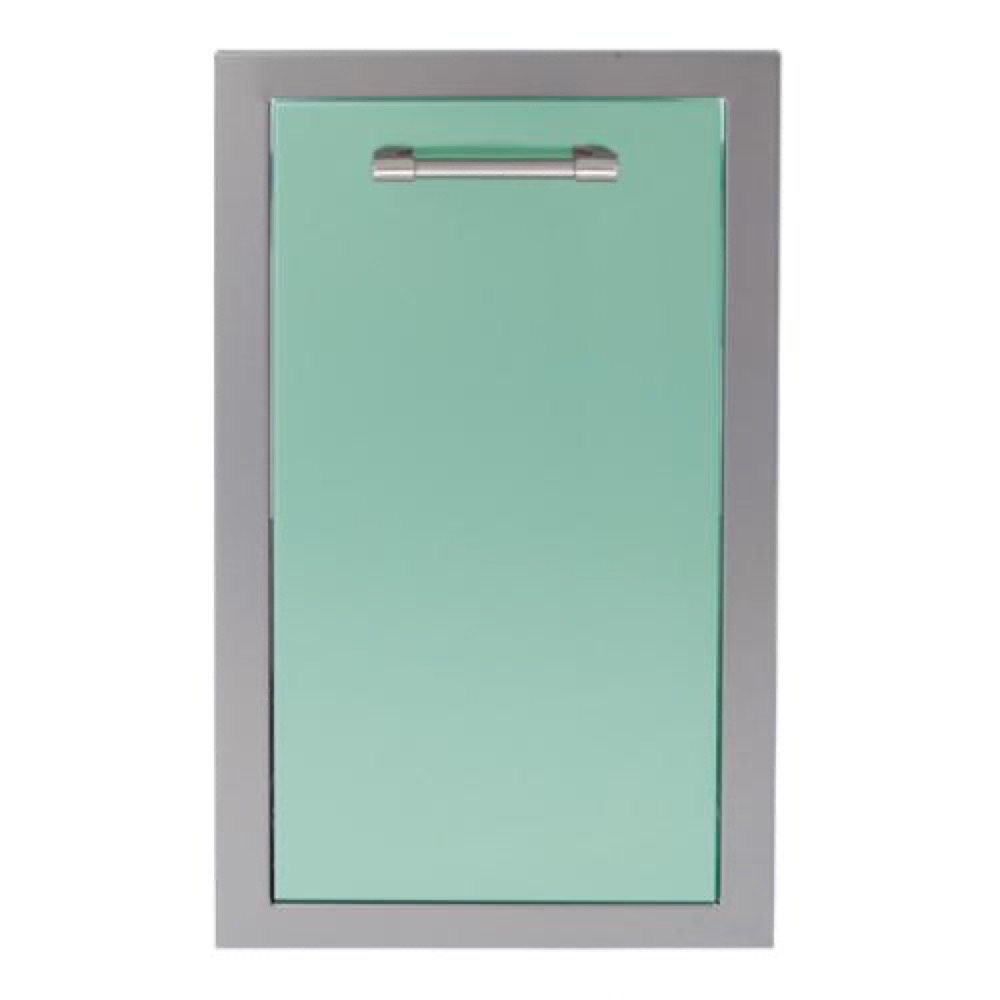 Alfresco Grills 18 Inch Stainless Steel Flush Mount Roll Out Propane Tank Storage Drawer   Light Green