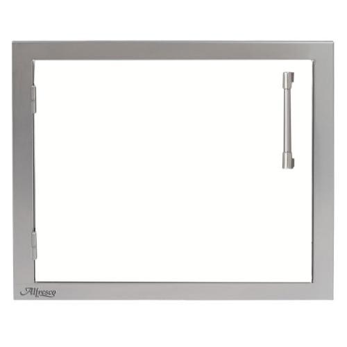 Alfresco Grills 23 Inch Stainless Steel Left Hinged Vertical Single Access Door   Signal White Matte