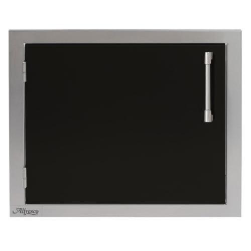 Alfresco Grills 23 Inch Stainless Steel Left Hinged Vertical Single Access Door   Jet Black Gloss