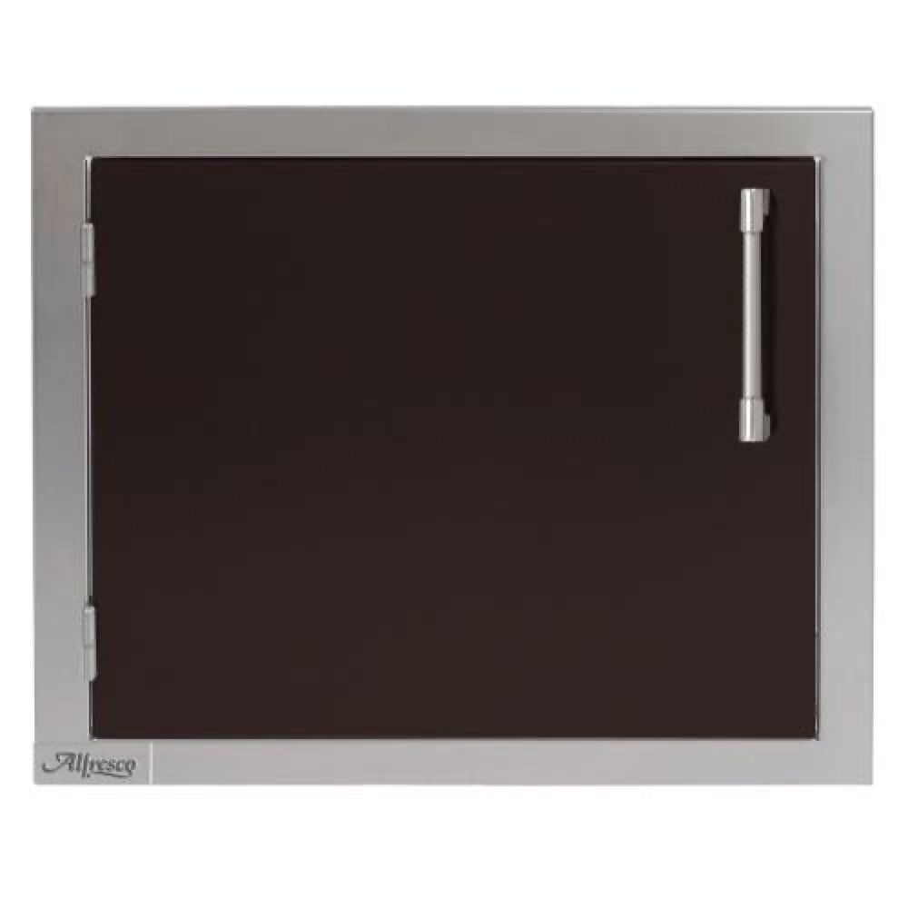 Alfresco Grills 23 Inch Stainless Steel Left Hinged Vertical Single Access Door   Jet Black Matte