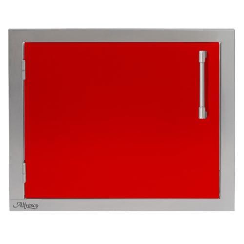Alfresco Grills 23 Inch Stainless Steel Left Hinged Vertical Single Access Door   Carmine Red