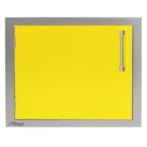Alfresco Grills 23 Inch Stainless Steel Left Hinged Vertical Single Access Door   Traffic Yellow