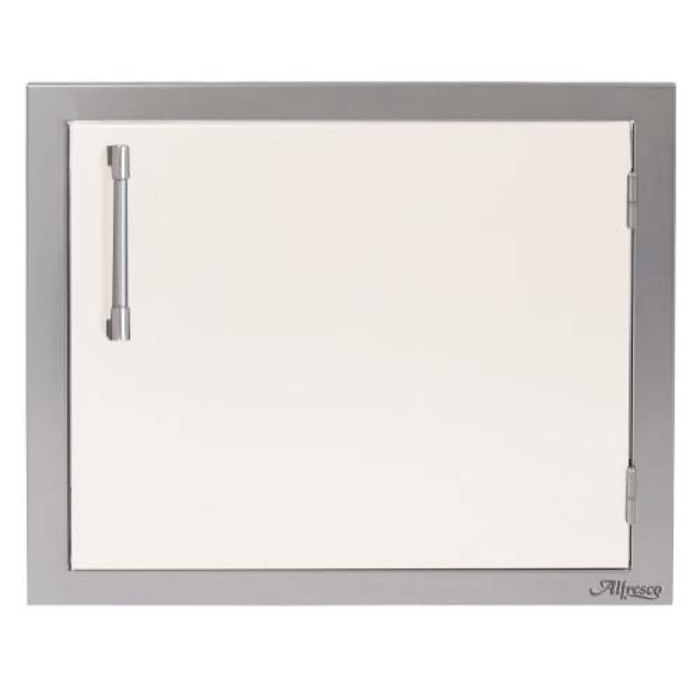 Alfresco Grills 23 Inch Stainless Steel Right Hinged Vertical Single Access Door   Signal White Gloss