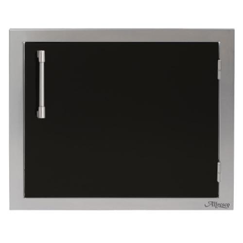 Alfresco Grills 23 Inch Stainless Steel Right Hinged Vertical Single Access Door   Jet Black Gloss