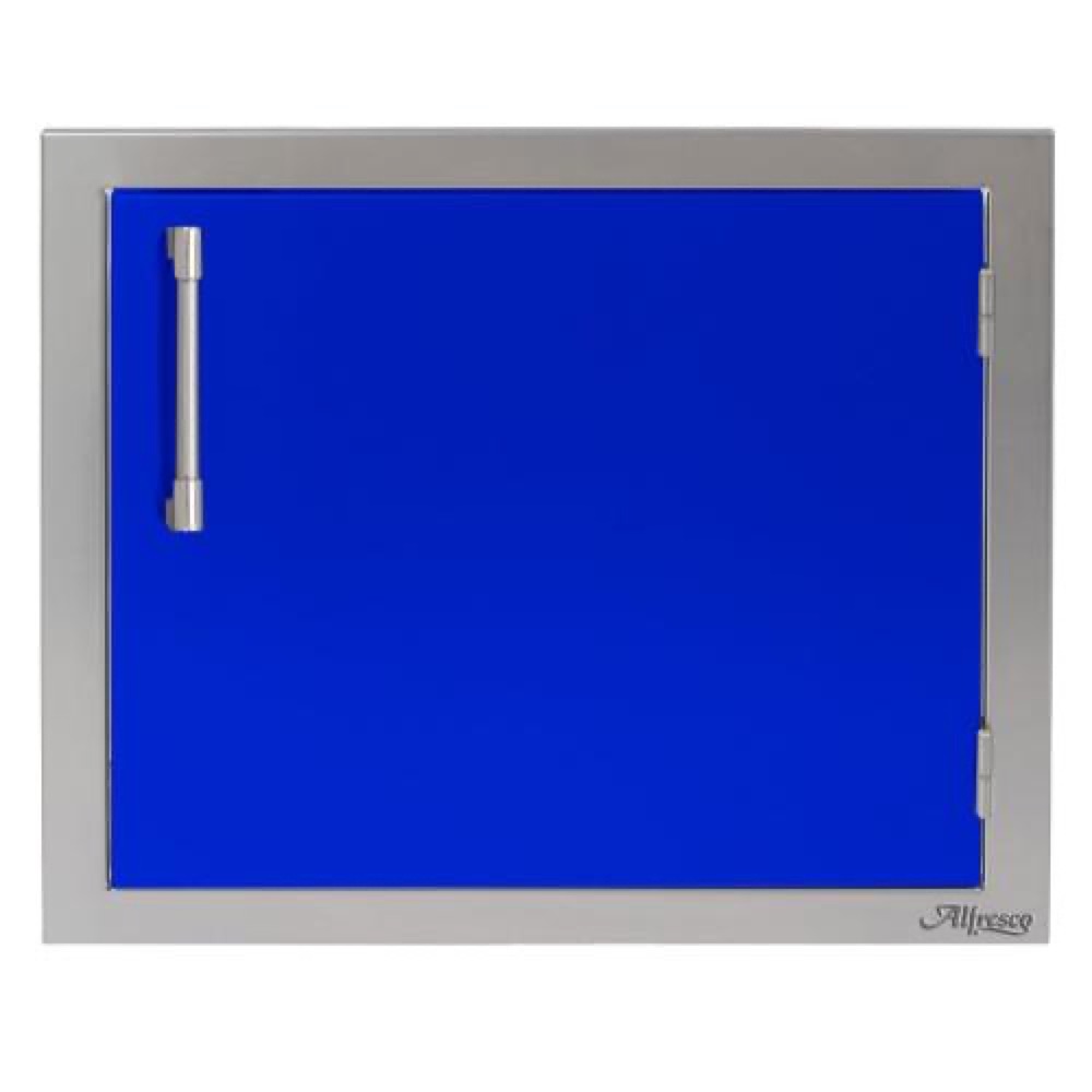 Alfresco Grills 23 Inch Stainless Steel Right Hinged Vertical Single Access Door   Ultramarine Blue