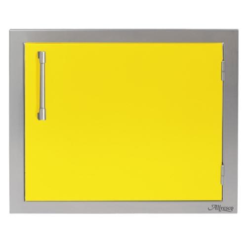 Alfresco Grills 23 Inch Stainless Steel Right Hinged Vertical Single Access Door   Traffic Yellow