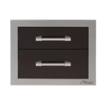 Alfresco Grills 17 Inch Stainless Steel Double Access Drawer with Soft Close Hardware Jet Black Matte AXE 2DR SC SM9005350