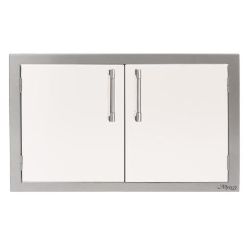 Alfresco Grills 30 Inch Stainless Steel Double Access Door   Signal White Gloss