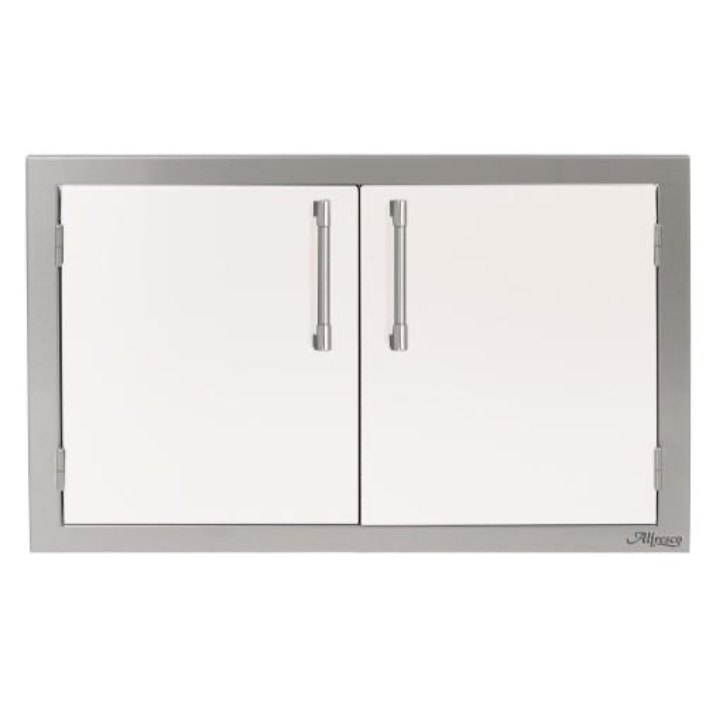 Alfresco Grills 30 Inch Stainless Steel Double Access Door   Signal White Gloss
