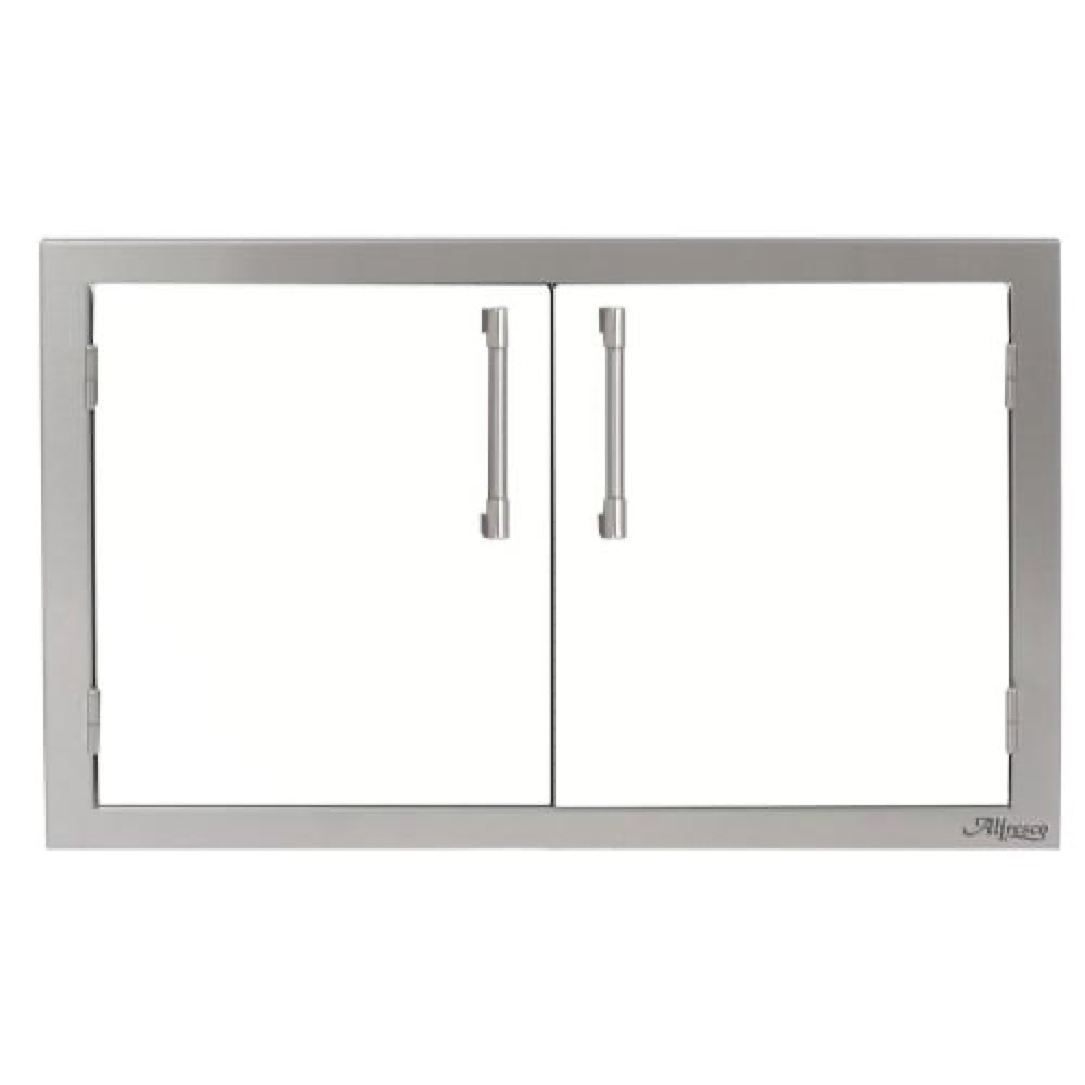 Alfresco Grills 30 Inch Stainless Steel Double Access Door   Signal White Matte