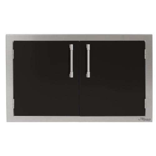 Alfresco Grills 30 Inch Stainless Steel Double Access Door   Jet Black Gloss