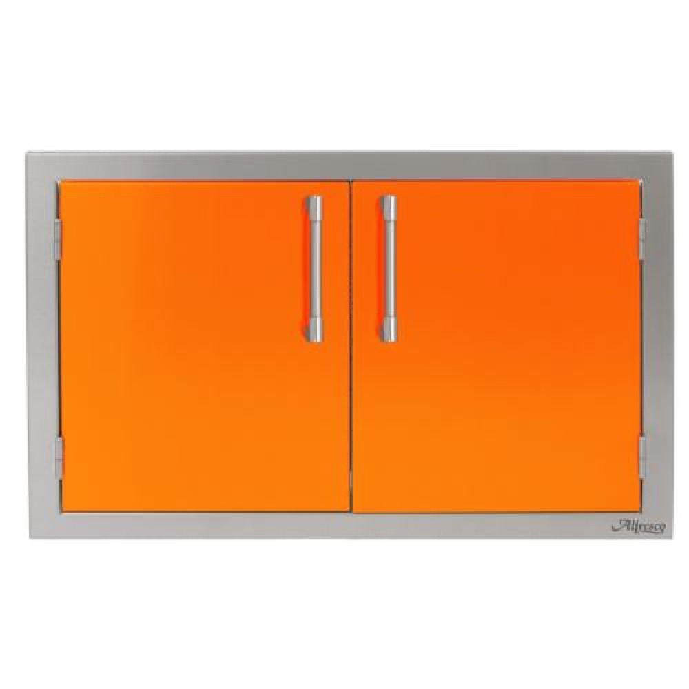 Alfresco Grills 30 Inch Stainless Steel Double Access Door   Luminous Orange