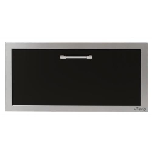 Alfresco Grills 30 Inch Stainless Steel VersaPower Single Accessory Drawer with Soft Close Hardware   Jet Black Gloss