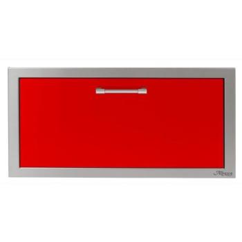 Alfresco Grills 30 Inch Stainless Steel VersaPower Single Accessory Drawer with Soft Close Hardware Carmine Red AXE 30DR SC S3002350