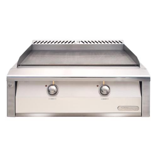 Alfresco Grills 30 Inch 2 Burner Built In Propane Gas Commercial Style Flat Top Griddle   Signal White Gloss