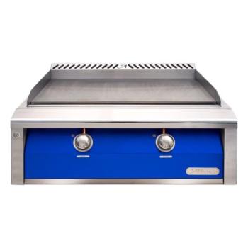 Alfresco Grills 30 Inch 2 Burner Built In Propane Gas Commercial Style Flat Top Griddle Ultramarine Blue AXE 30GT LP S5002350