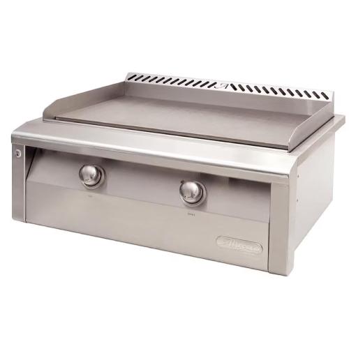 Alfresco Grills 30 Inch 2 Burner Built In Natural Gas Commercial Style Flat Top Griddle   Stainless Steel