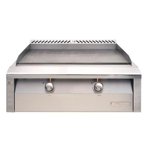 Alfresco Grills 30 Inch 2 Burner Built In Natural Gas Commercial Style Flat Top Griddle   Stainless Steel