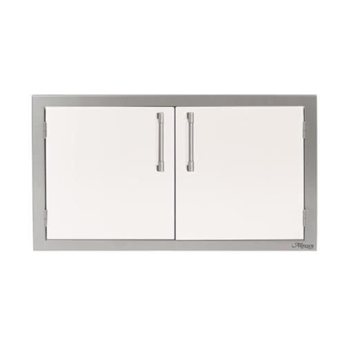Alfresco Grills 36 Inch Stainless Steel Double Access Door   Signal White Gloss