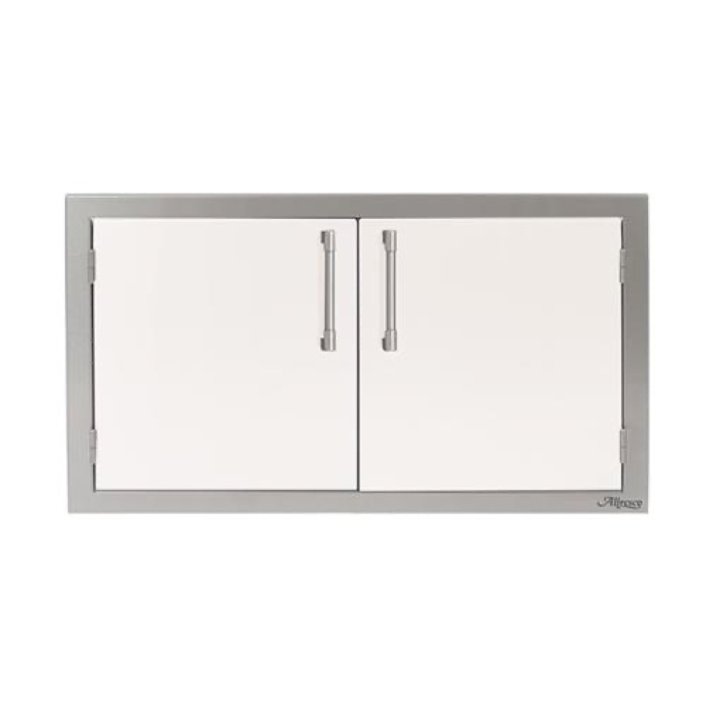 Alfresco Grills 36 Inch Stainless Steel Double Access Door   Signal White Gloss
