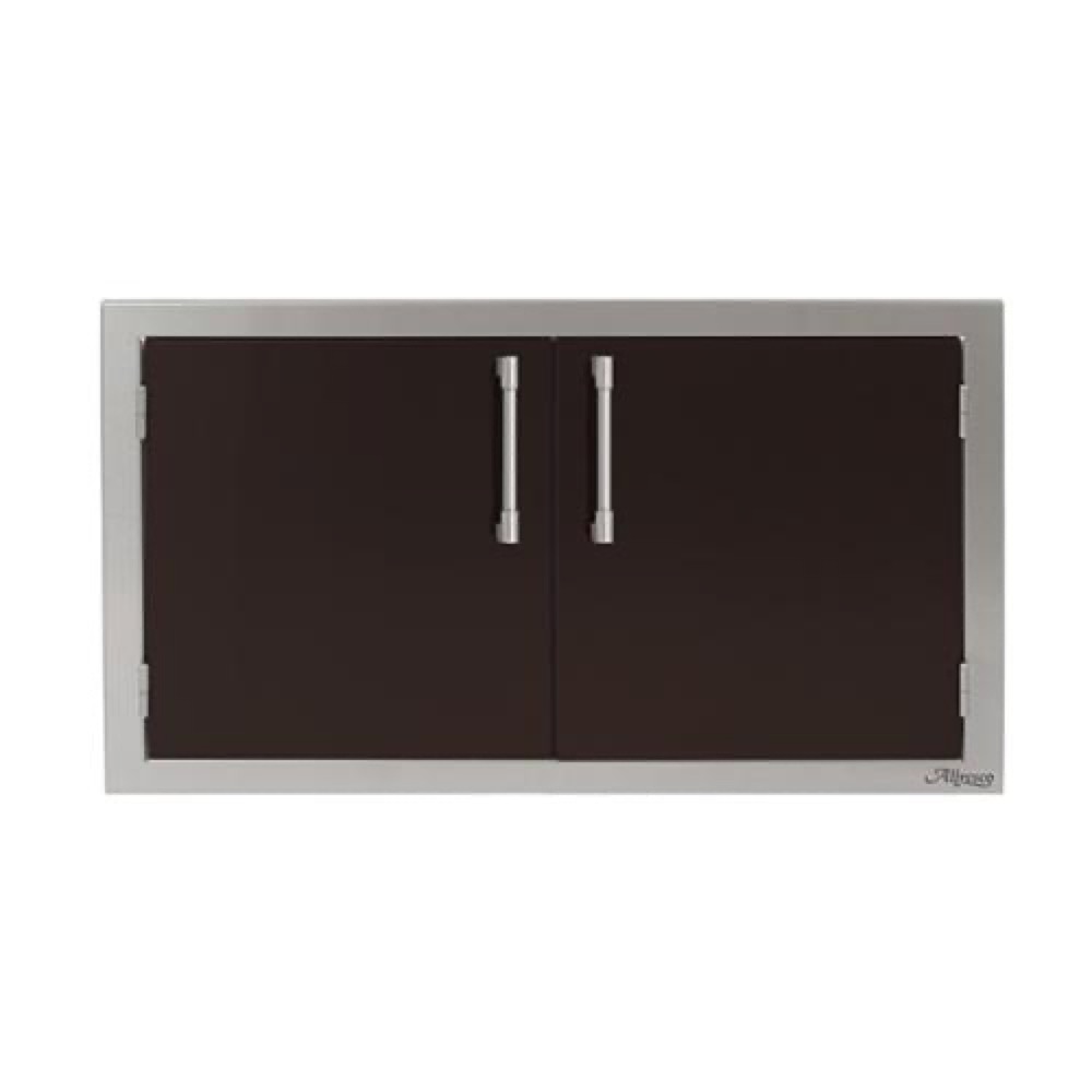 Alfresco Grills 36 Inch Stainless Steel Double Access Door   Jet Black Matte