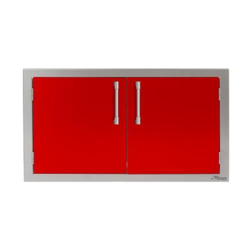 Alfresco Grills 36 Inch Stainless Steel Double Access Door   Carmine Red