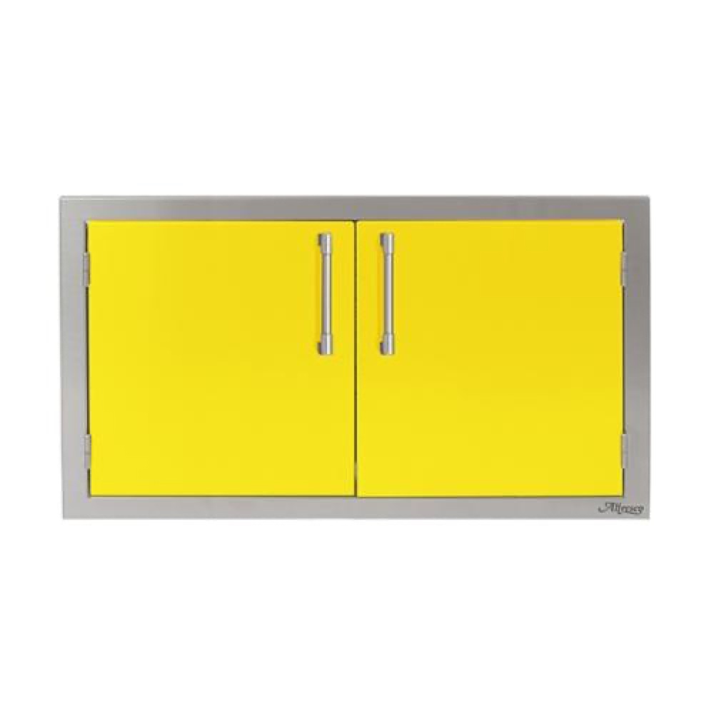 Alfresco Grills 36 Inch Stainless Steel Double Access Door   Traffic Yellow
