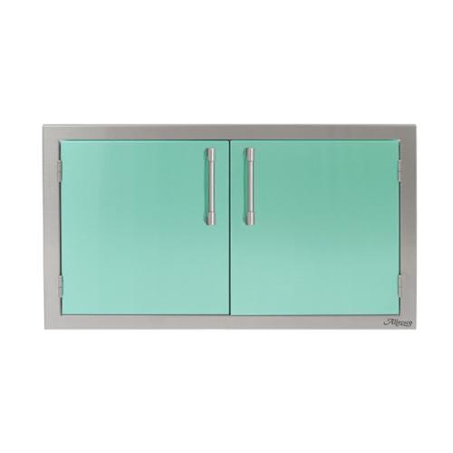 Alfresco Grills 36 Inch Stainless Steel Double Access Door   Light Green