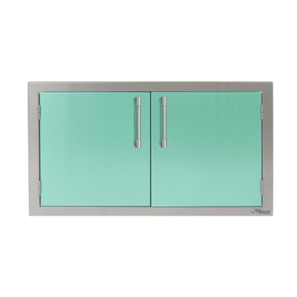 Alfresco Grills 36 Inch Stainless Steel Double Access Door   Light Green