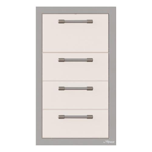 Alfresco Grills 17 Inch Stainless Steel Triple Access Drawer and Paper Towel Holder with Soft Close Hardware   Signal White Gloss