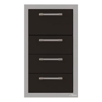 Alfresco Grills 17 Inch Stainless Steel Triple Access Drawer and Paper Towel Holder with Soft Close Hardware Jet Black Gloss AXE 3DRTH SC S9005350