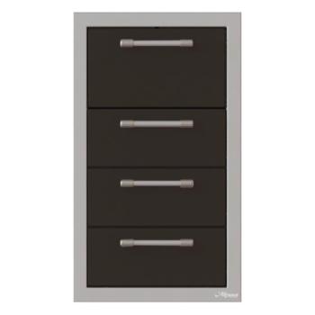 Alfresco Grills 17 Inch Stainless Steel Triple Access Drawer and Paper Towel Holder with Soft Close Hardware Jet Black Matte AXE 3DRTH SC SM9005350