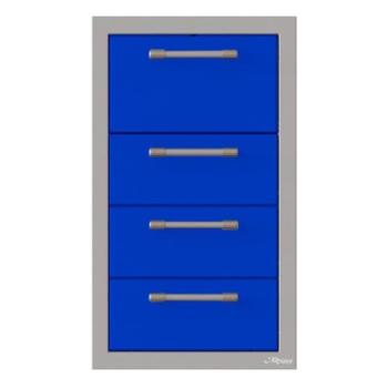 Alfresco Grills 17 Inch Stainless Steel Triple Access Drawer and Paper Towel Holder with Soft Close Hardware Ultramarine Blue AXE 3DRTH SC S5002350