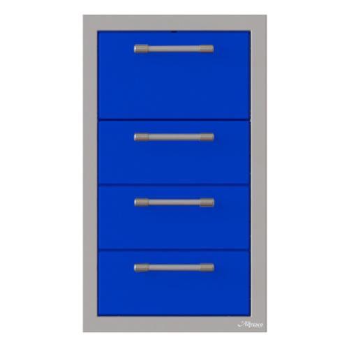 Alfresco Grills 17 Inch Stainless Steel Triple Access Drawer and Paper Towel Holder with Soft Close Hardware   Ultramarine Blue
