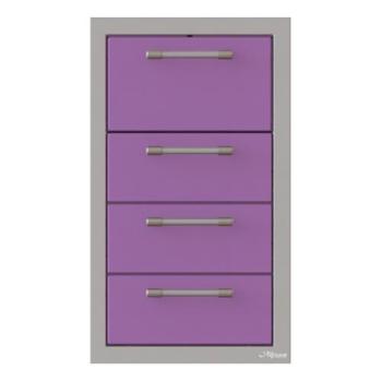 Alfresco Grills 17 Inch Stainless Steel Triple Access Drawer and Paper Towel Holder with Soft Close Hardware Blue Lilac AXE 3DRTH SC S4005350