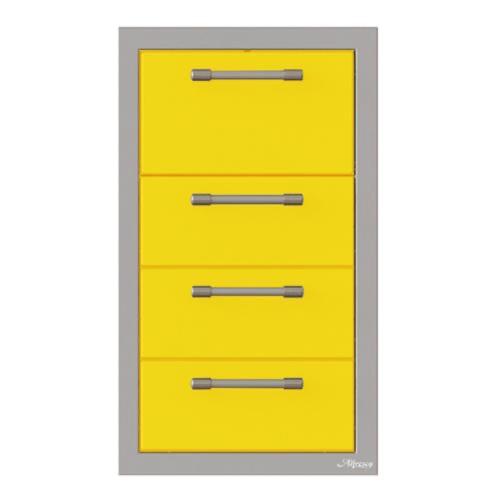 Alfresco Grills 17 Inch Stainless Steel Triple Access Drawer and Paper Towel Holder with Soft Close Hardware   Traffic Yellow