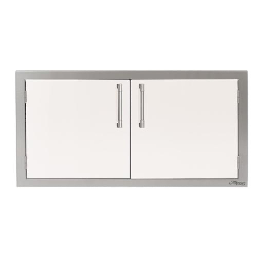 Alfresco Grills 42 Inch Stainless Steel Double Access Door   Signal White Gloss