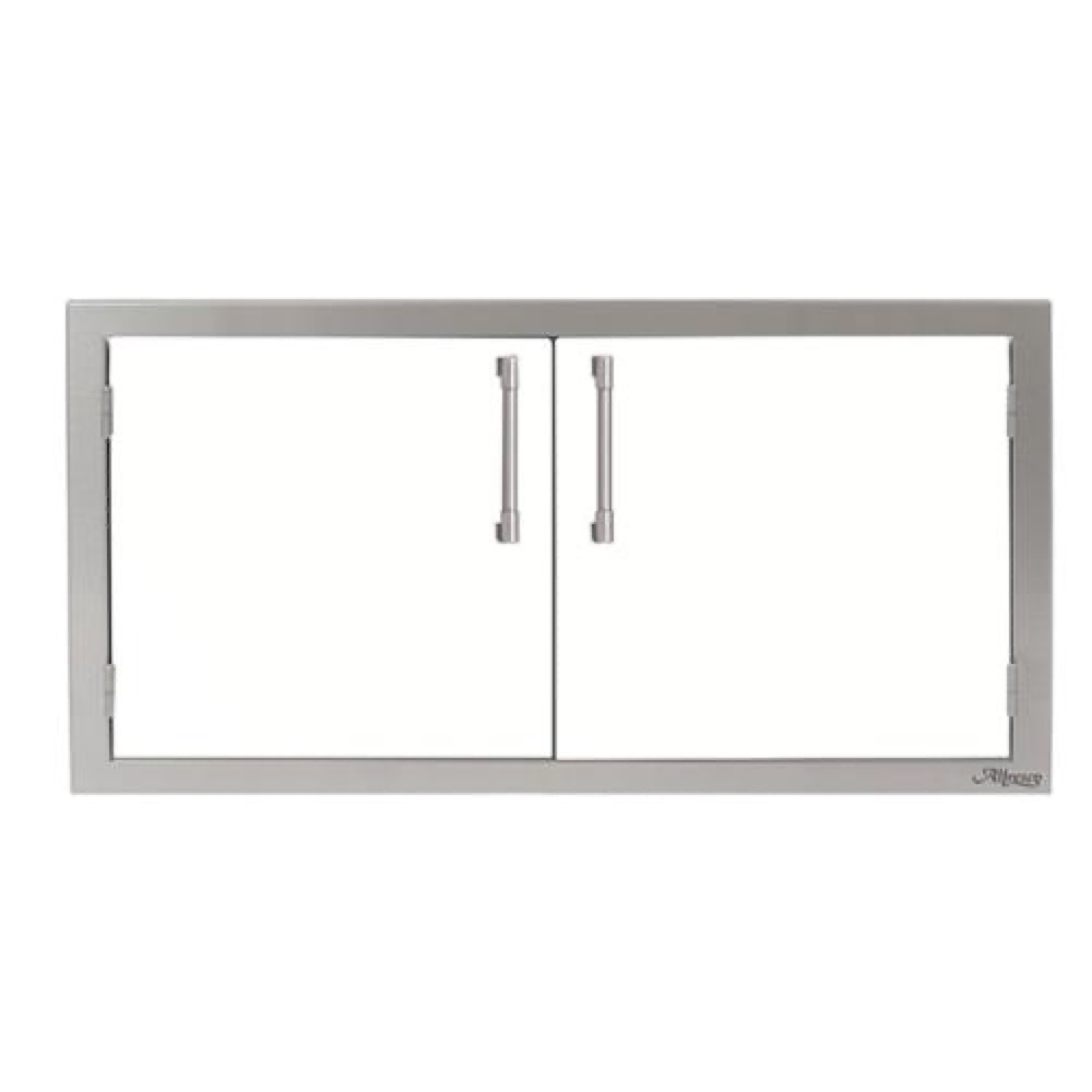 Alfresco Grills 42 Inch Stainless Steel Double Access Door   Signal White Matte