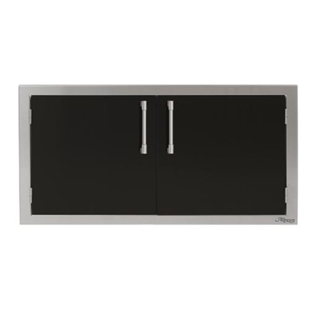 Alfresco Grills 42 Inch Stainless Steel Double Access Door   Jet Black Gloss
