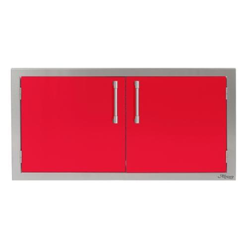 Alfresco Grills 42 Inch Stainless Steel Double Access Door   Raspberry Red