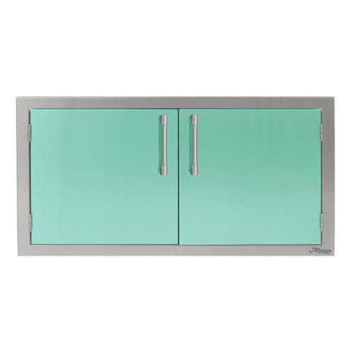 Alfresco Grills 42 Inch Stainless Steel Double Access Door   Light Green