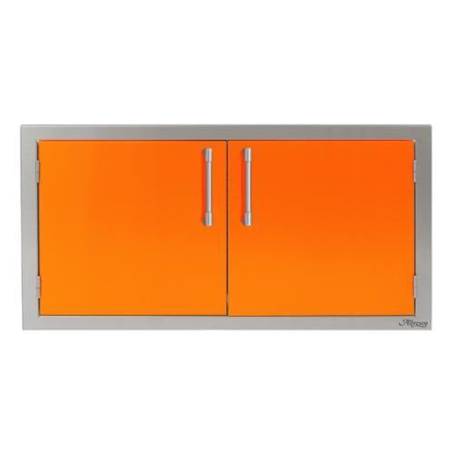 Alfresco Grills 42 Inch Stainless Steel Double Access Door   Luminous Orange
