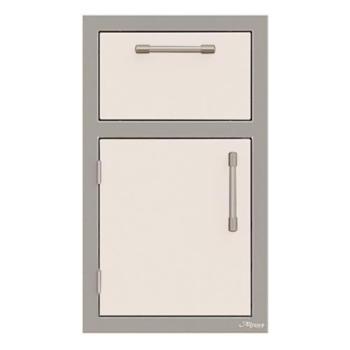 Alfresco Grills 17 Inch Stainless Steel Left Hinged Single Door and Single Drawer Combo with Soft Close Hardware Signal White Gloss AXE DDR L SC S9003350