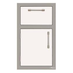 Alfresco Grills 17 Inch Stainless Steel Left Hinged Single Door and Single Drawer Combo with Soft Close Hardware Signal White Matte AXE DDR L SC SM9003250
