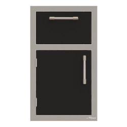 Alfresco Grills 17 Inch Stainless Steel Left Hinged Single Door and Single Drawer Combo with Soft Close Hardware Jet Black Matte AXE DDR L SC SM9005250
