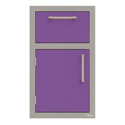 Alfresco Grills 17 Inch Stainless Steel Left Hinged Single Door and Single Drawer Combo with Soft Close Hardware Blue Lilac AXE DDR L SC S4005250