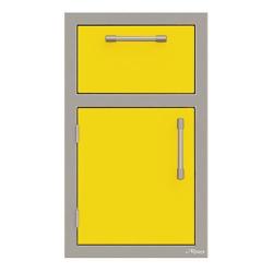 Alfresco Grills 17 Inch Stainless Steel Left Hinged Single Door and Single Drawer Combo with Soft Close Hardware Traffic Yellow AXE DDR L SC S1023250