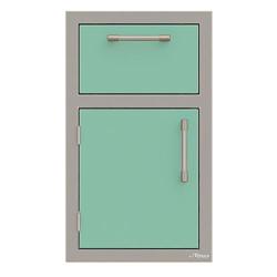 Alfresco Grills 17 Inch Stainless Steel Left Hinged Single Door and Single Drawer Combo with Soft Close Hardware Light Green AXE DDR L SC S6027250